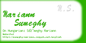 mariann sumeghy business card